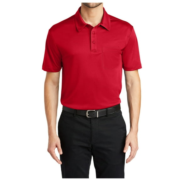 Yellow Rooster Mens Short Sleeve Silk Touch Performance Pocket Polo Red 4XL