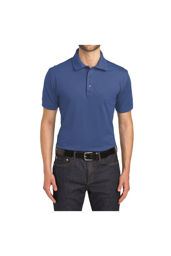 Mens Short Sleeve Stretch Pique Polo Moonlight Blue XL