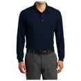 thumbnail image 1 of Yellow Rooster Mens Silk Touch Long Sleeve Polo with Pocket Navy M, 1 of 6