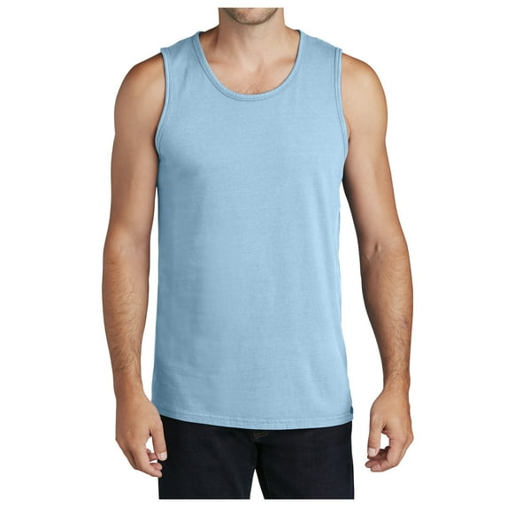 Yellow Rooster Mens Sleeveless Beach Wash Garment-Dyed Tank Top Glacier S