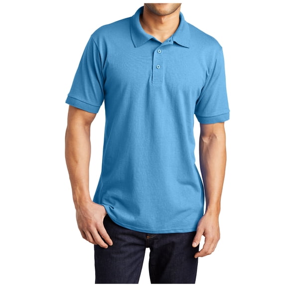 Yellow Rooster Mens Tall Core Blend Jersey Knit Polo Aquatic Blue LT
