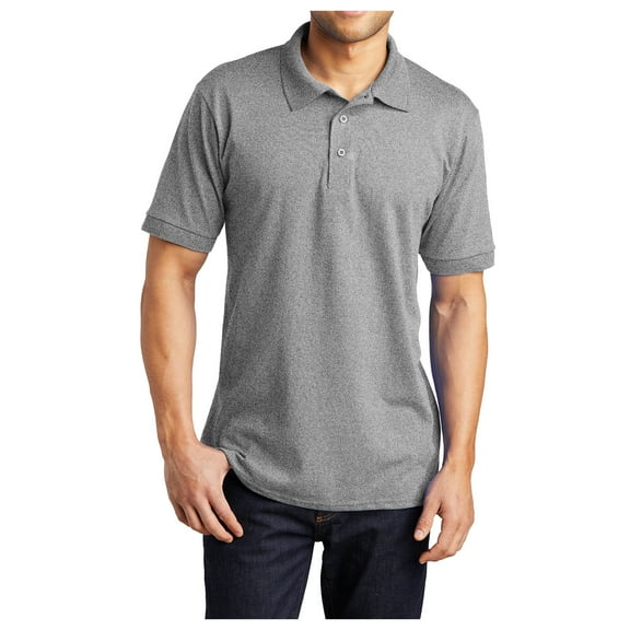 Yellow Rooster Mens Tall Core Blend Jersey Knit Polo Athletic Heather XLT