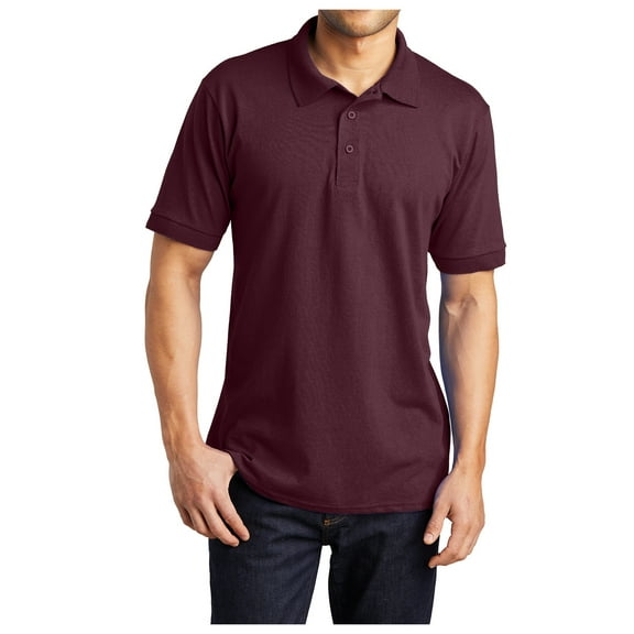Yellow Rooster Mens Tall Core Blend Jersey Knit Polo Athletic Maroon 4XLT