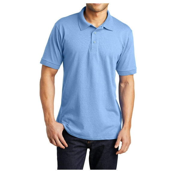 Yellow Rooster Mens Tall Core Blend Jersey Knit Polo Light Blue 4XLT