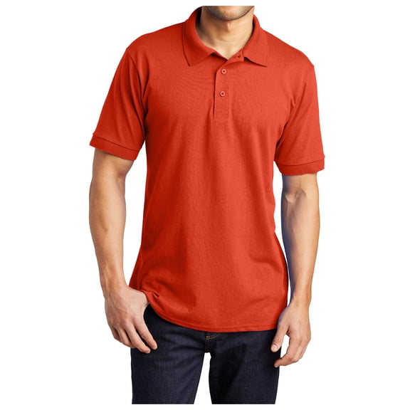 Yellow Rooster Mens Tall Core Blend Jersey Knit Polo Orange 2XLT