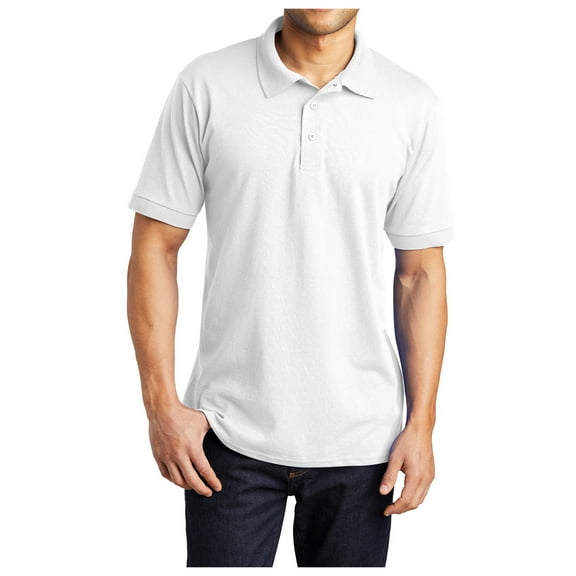 Yellow Rooster Mens Tall Core Blend Jersey Knit Polo White 4XLT