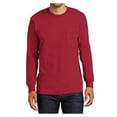 thumbnail image 1 of Yellow Rooster Mens Tall Long Sleeve Essential Pocket Tee Red 4XLT, 1 of 4