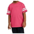 thumbnail image 1 of Yellow Rooster Toddler Football Style Soft Fine Jersey Tee Vintage Hot Pink/Blended White 3-Toddler, 1 of 5