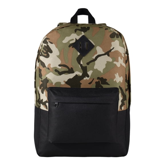 Yellow Rooster Unisex Retro Backpack Military Camo/ Black