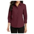 thumbnail image 1 of Yellow Rooster Women's 3/4-Sleeve Easy Care Shirt Burgundy S, 1 of 6