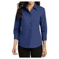 thumbnail image 1 of Yellow Rooster Women's 3/4-Sleeve Easy Care Shirt Mediterranean Blue S, 1 of 6