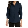 thumbnail image 1 of Yellow Rooster Women's 3/4-Sleeve Easy Care Shirt Navy L, 1 of 6