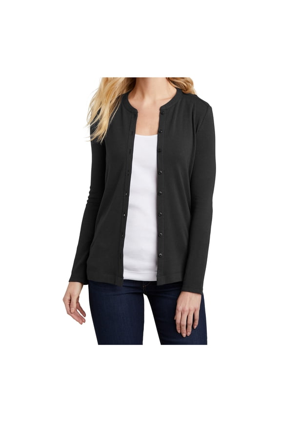 Women's Concept Stretch Button Front Cardigan Black XS