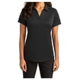 thumbnail image 1 of Yellow Rooster Women's Diamond Jacquard Polyester Polo Black L, 1 of 6