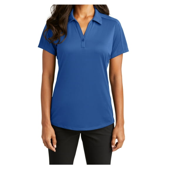 Yellow Rooster Women's Diamond Jacquard Polyester Polo True Blue S