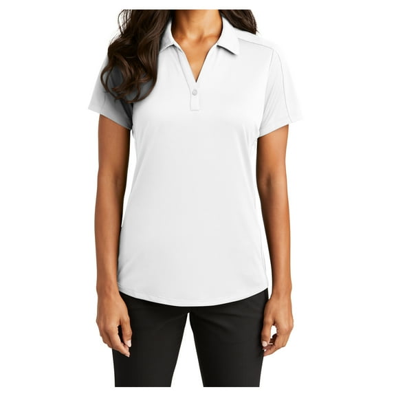 Yellow Rooster Women's Diamond Jacquard Polyester Polo White XS
