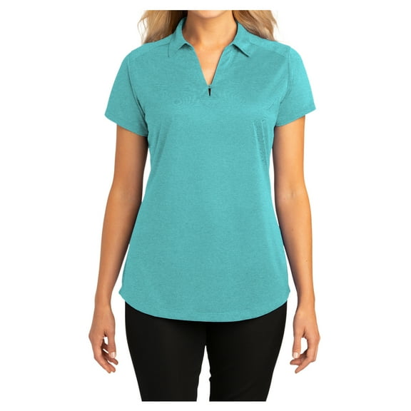 Yellow Rooster Women's Digi Heather Performance Polo T-Shirt Pink Bloom XS