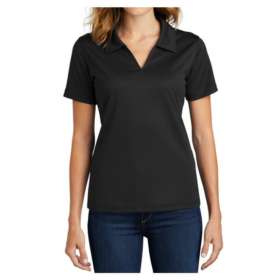 Yellow Rooster Women's Dri-Mesh V-Neck Female Polo Black XS