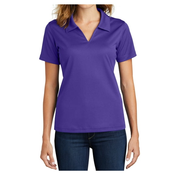 Yellow Rooster Women's Dri-Mesh V-Neck Female Polo Purple S