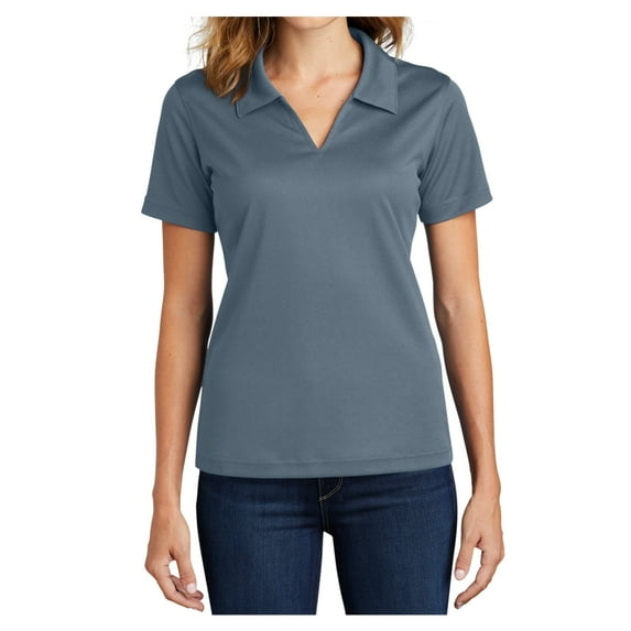 Yellow Rooster Women's Dri-Mesh V-Neck Female Polo Steel XL