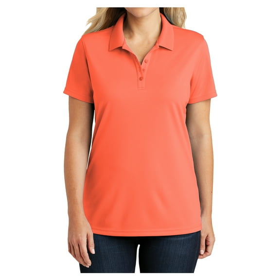 Yellow Rooster Women's Dry Zone UV Micro-Mesh Polo Coral Splash M