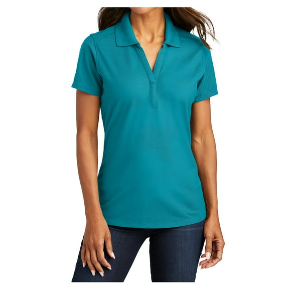 Yellow Rooster Women's EZPerformance Pique Polo T-Shirt Teal S