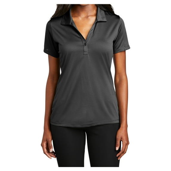 Yellow Rooster Women's Embossed PosiCharge Tough Polo Black XS