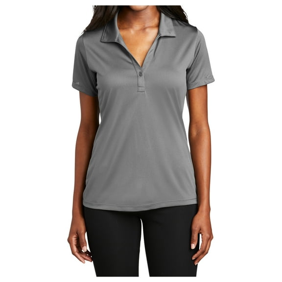 Yellow Rooster Women's Embossed PosiCharge Tough Polo Dark Smoke Grey S