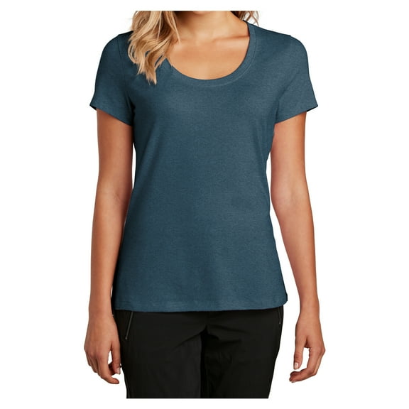 Yellow Rooster Women's Flex Scoop Neck Female T-Shirt Heathered Neptune Blue 3XL