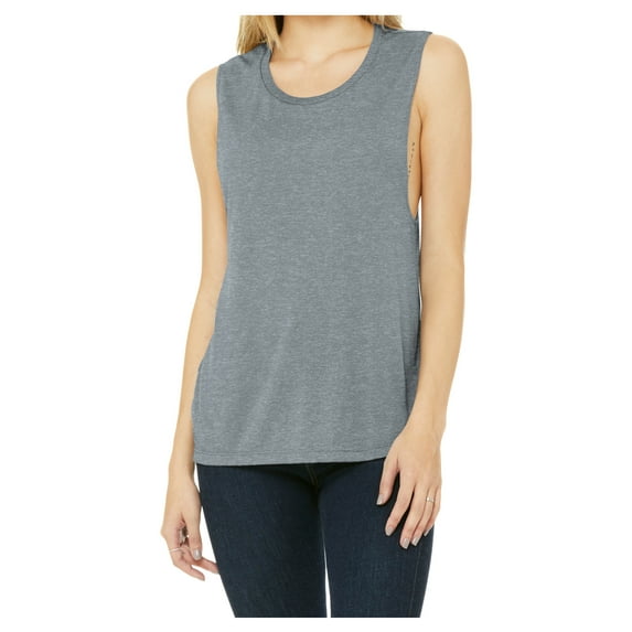 Yellow Rooster Women's Flowy Scoop Muscle Tank Athletic Heather Medium