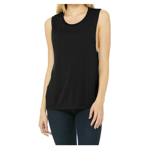 Yellow Rooster Women's Flowy Scoop Muscle Tank Black Large