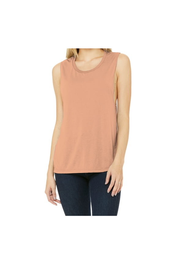Women's Flowy Scoop Muscle Tank Peach Large