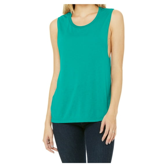 Yellow Rooster Women's Flowy Scoop Muscle Tank Teal Medium