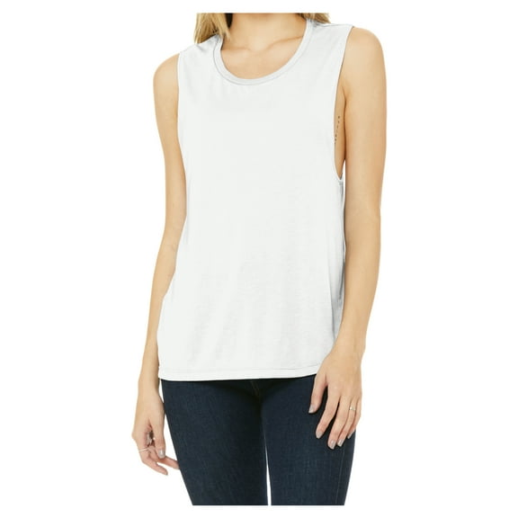 Yellow Rooster Women's Flowy Scoop Muscle Tank White x-Large