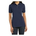 thumbnail image 1 of Yellow Rooster Women's Heavyweight Cotton Pique Female Polo Shirt Navy XL, 1 of 6