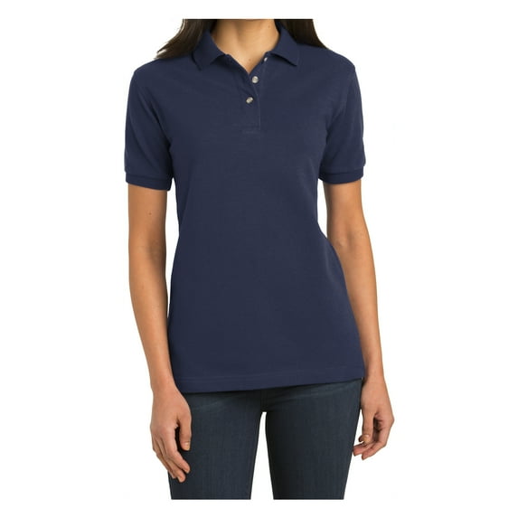 Yellow Rooster Women's Heavyweight Cotton Pique Female Polo Shirt Navy XL