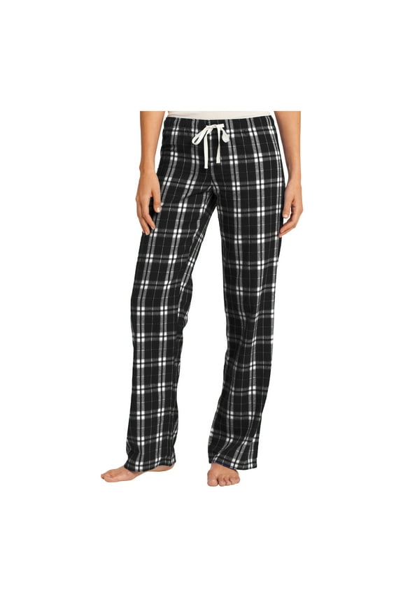 Women's Juniors Plaid Female Cotton Pajama Black XS