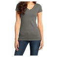 thumbnail image 1 of Yellow Rooster Women's Juniors Very Important V-Neck Cotton Tee Grey XS, 1 of 6
