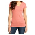 thumbnail image 1 of Yellow Rooster Women's Juniors Very Important V-Neck Cotton Tee Peach M, 1 of 6