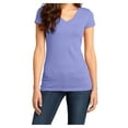 thumbnail image 1 of Yellow Rooster Women's Juniors Very Important V-Neck Cotton Tee True Violet XS, 1 of 6