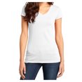 thumbnail image 1 of Yellow Rooster Women's Juniors Very Important V-Neck Cotton Tee White L, 1 of 6