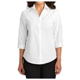 thumbnail image 1 of Yellow Rooster Women's Ladies 3/4-Sleeve Carefree Poplin Shirt White L, 1 of 5