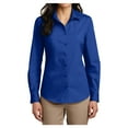 thumbnail image 1 of Yellow Rooster Women's Long Sleeve Carefree Poplin Uniforms Dress Shirt True Royal L, 1 of 6