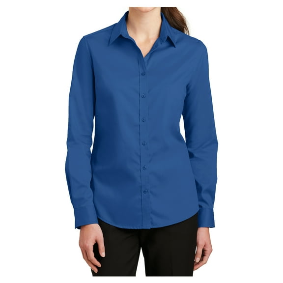 Yellow Rooster Women's Long Sleeve SuperPro Twill Shirt True Blue XL