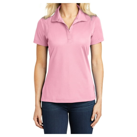 Yellow Rooster Women’s Micropique Sport-Wick Polo T-Shirts Light Pink 2XL