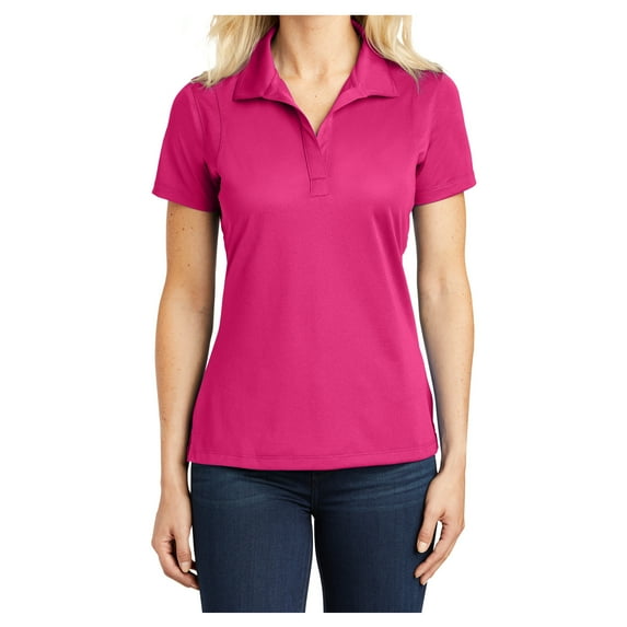 Yellow Rooster Women’s Micropique Sport-Wick Polo T-Shirts Pink Raspberry XS