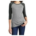 thumbnail image 1 of Yellow Rooster Women's Perfect Tri 3/4-Sleeve Female Raglan T-Shirt Black Frost/ Grey Frost XL, 1 of 6