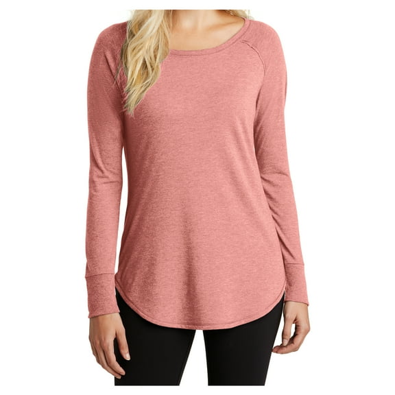 Yellow Rooster Women’s Perfect Tri Long Sleeve Tunic T-Shirts Blush Frost Black M