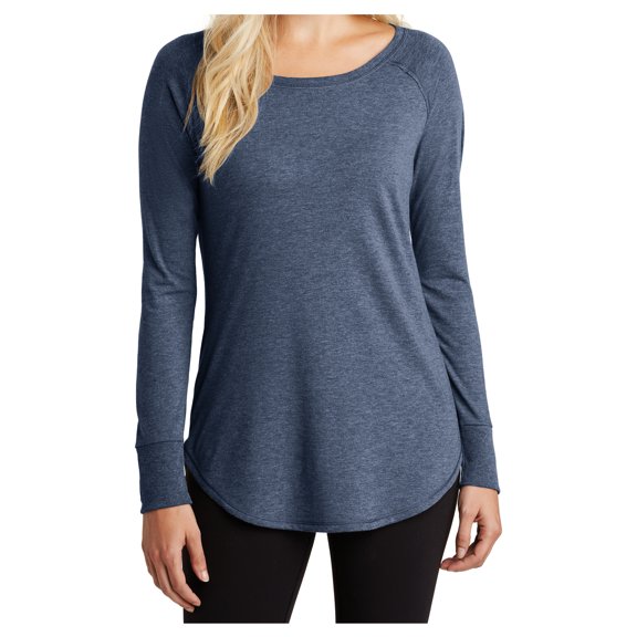 Yellow Rooster Women’s Perfect Tri Long Sleeve Tunic T-Shirts Navy Frost Black 4XL