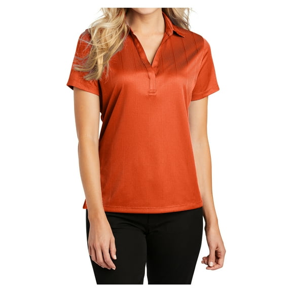 Yellow Rooster Women's Performance Fine Jacquard Polo Autumn Orange XS